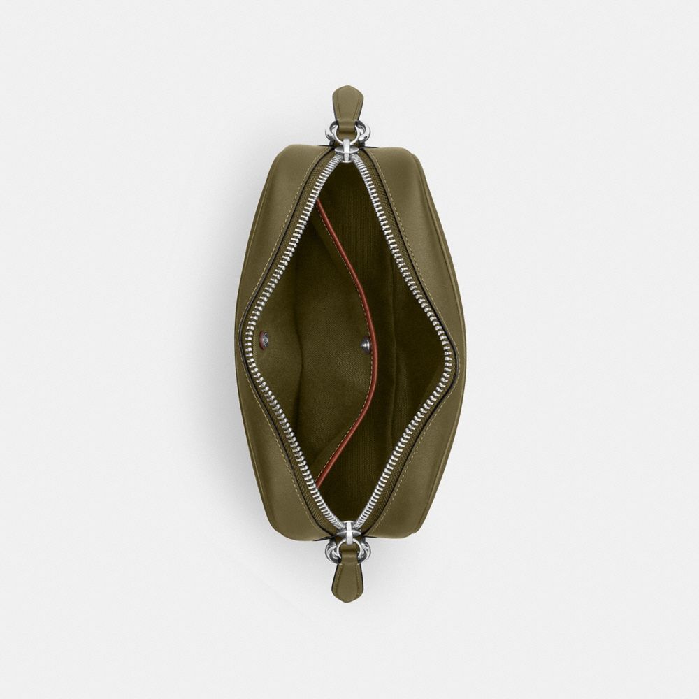 COACH®,SAC POUR APPAREIL PHOTO RADIO,Cuir grainé naturel,Olive,Inside View,Top View