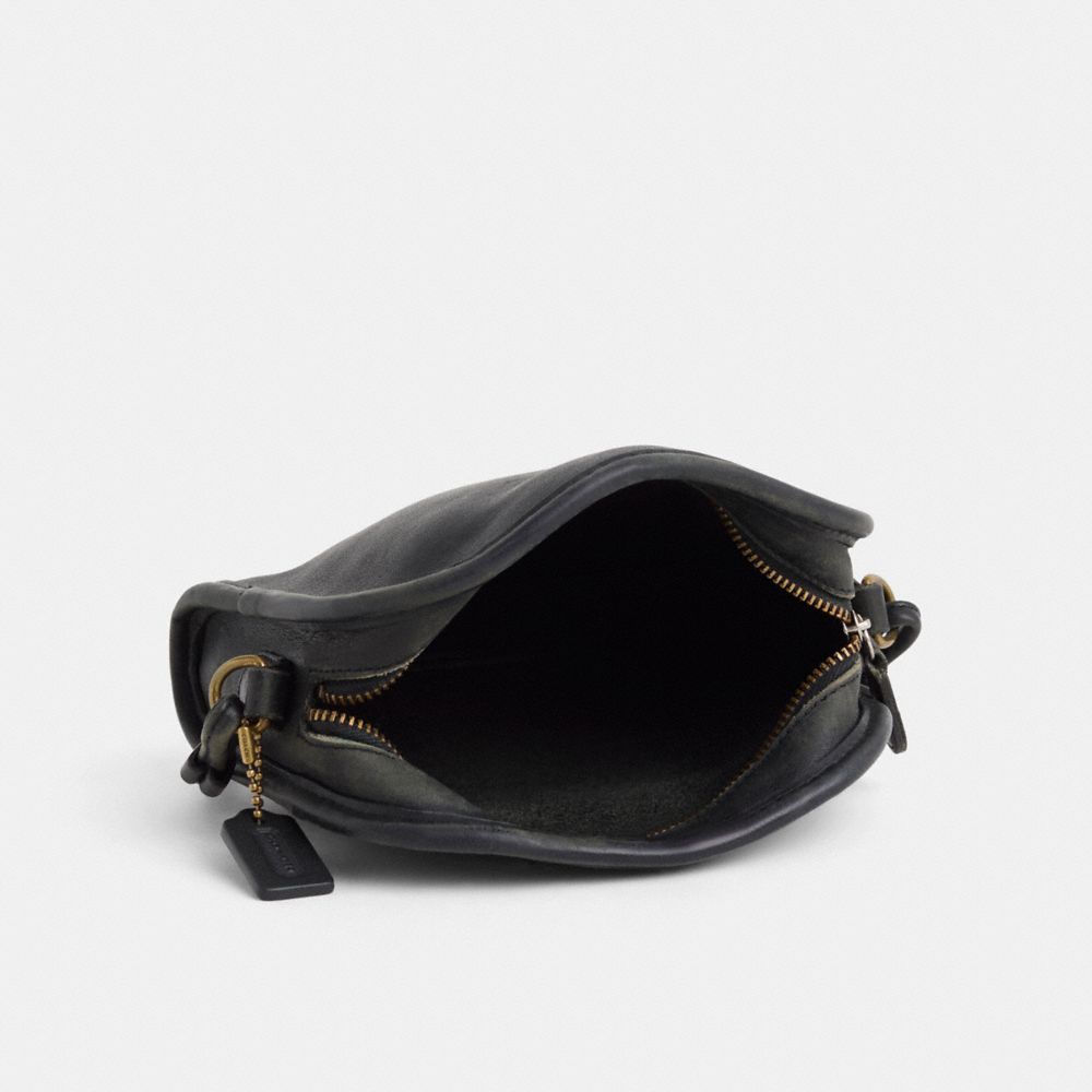 COACH®,Vintage Classic Abbie Bag,Calfskin Leather,Crossbody,Embossed,Logo,Casual,Black,Inside View,Top View