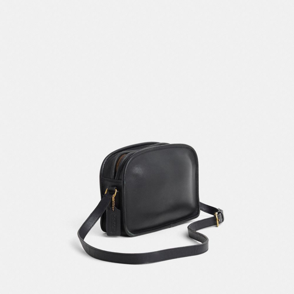 COACH®,Vintage Camera Bag,Leather,Camera Bag,Logo,Casual,Black,Angle View