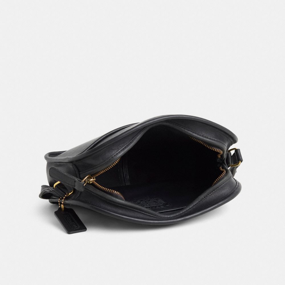 COACH®,Vintage Camera Bag,Leather,Camera Bag,Logo,Casual,Black,Inside View,Top View