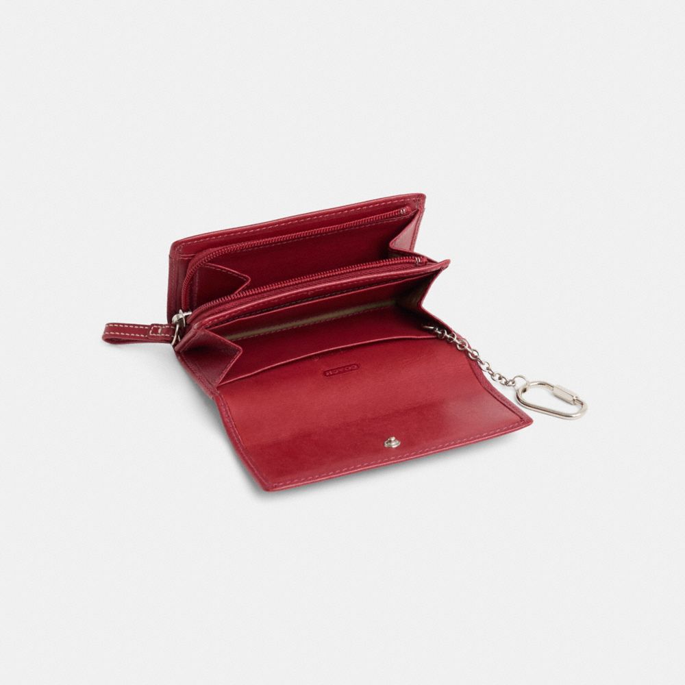 COACH®,Vintage Wallet With Keyring,Maroon,Inside View,Top View