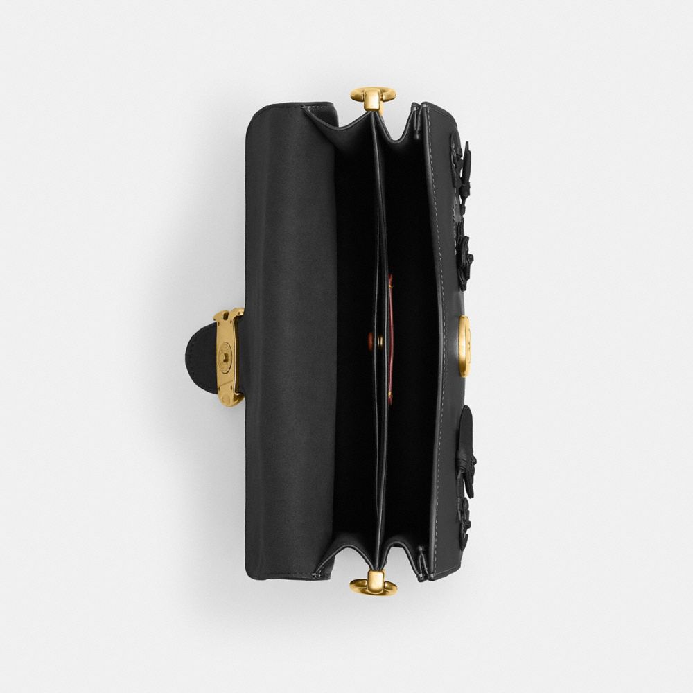 Chain Tabby Shoulder Bag With Floral Embellishment