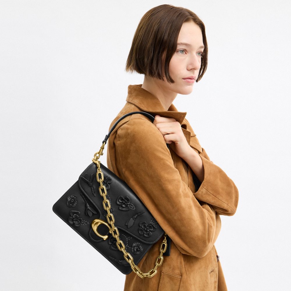 COACH®,Chain Tabby Shoulder Bag With Floral Embellishment,,Detail View