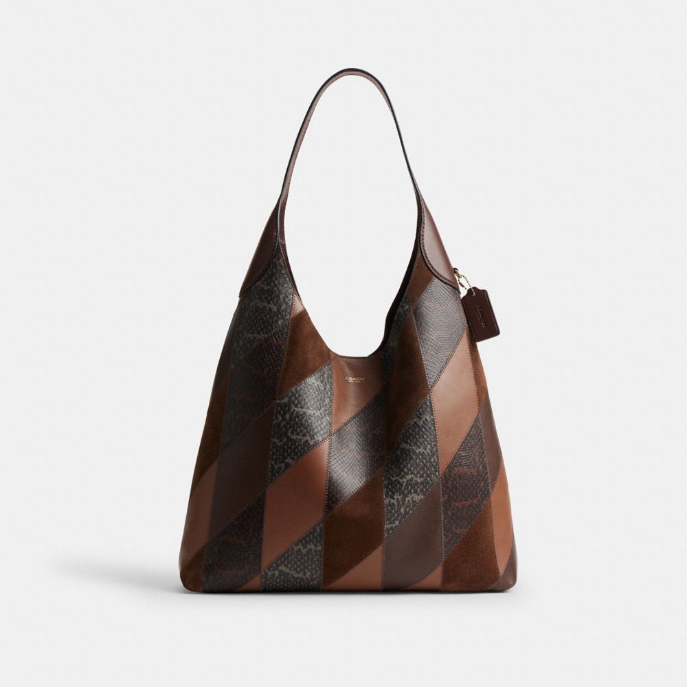 Coach Brooklyn Shoulder Bag 39 With Snakeskin Patchwork