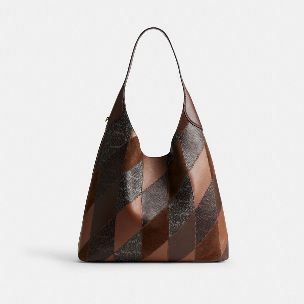 Coach Brooklyn Shoulder Bag 39 With Snakeskin Patchwork