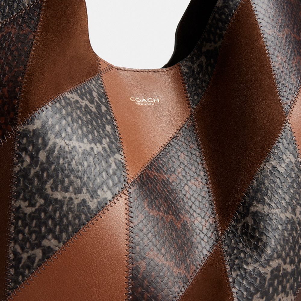 Coach Brooklyn Shoulder Bag 39 With Snakeskin Patchwork