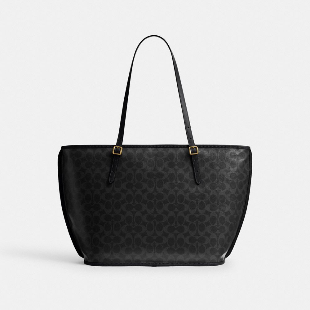 COACH®,Taxi Tote Bag In Signature Canvas,,Back View