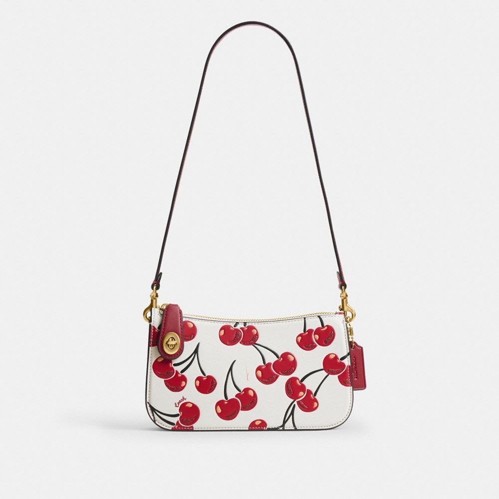 COACH®,Penn Shoulder Bag With Cherry Print,,Front View