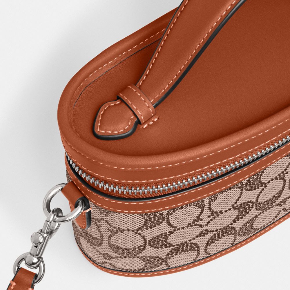 Coach Trail Bag In Crystal Signature Jacquard In Brown