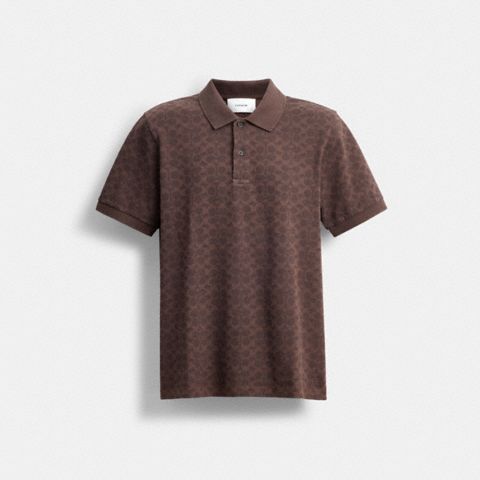 Мужские топы Coach Signature Polo In Organic Cotton