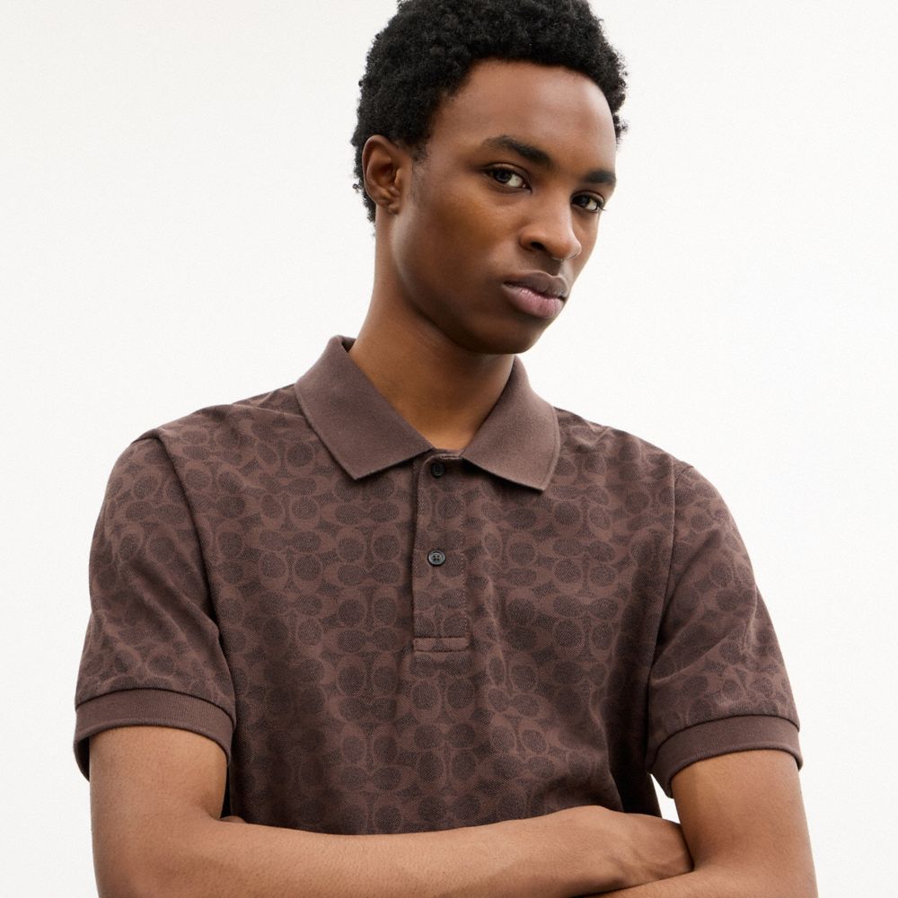 Мужские топы Coach Signature Polo In Organic Cotton — фото 4
