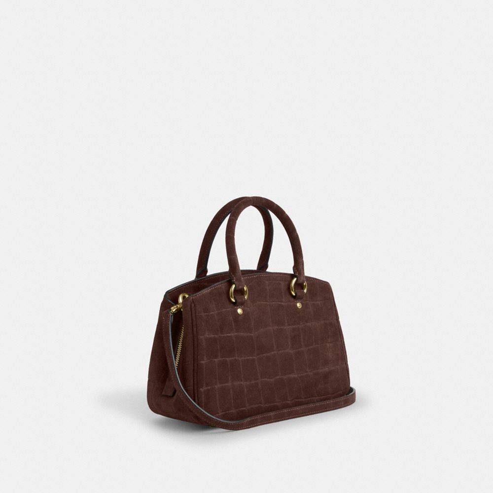 COACH®,Savannah Small Carryall Bag,Brown,Angle View