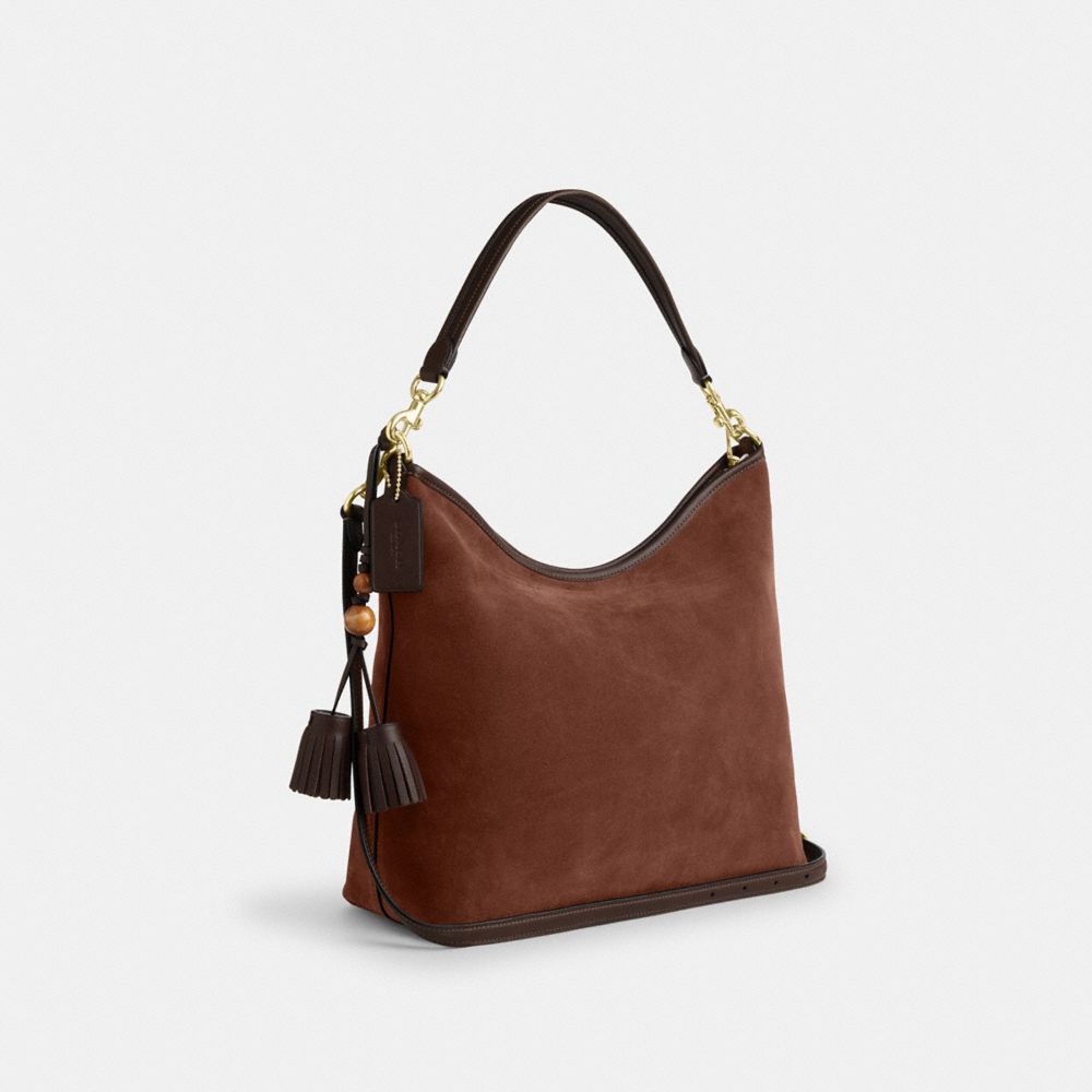 COACH®,ローレル ラージ ショルダー バッグ・タッセル,ショルダーバッグ,ｳﾞｨﾝﾃｰｼﾞ ﾌﾞﾗｳﾝ/ﾒｲﾌﾟﾙ