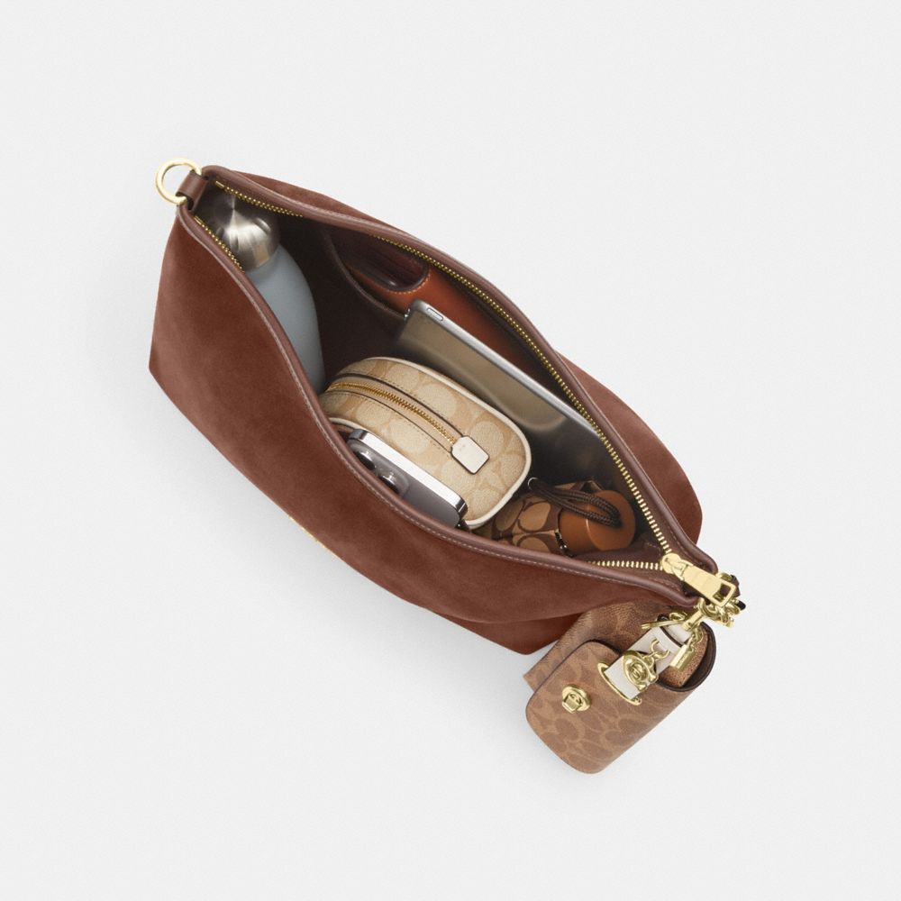 COACH®,ローレル ラージ ショルダー バッグ・タッセル,ショルダーバッグ,ｳﾞｨﾝﾃｰｼﾞ ﾌﾞﾗｳﾝ/ﾒｲﾌﾟﾙ