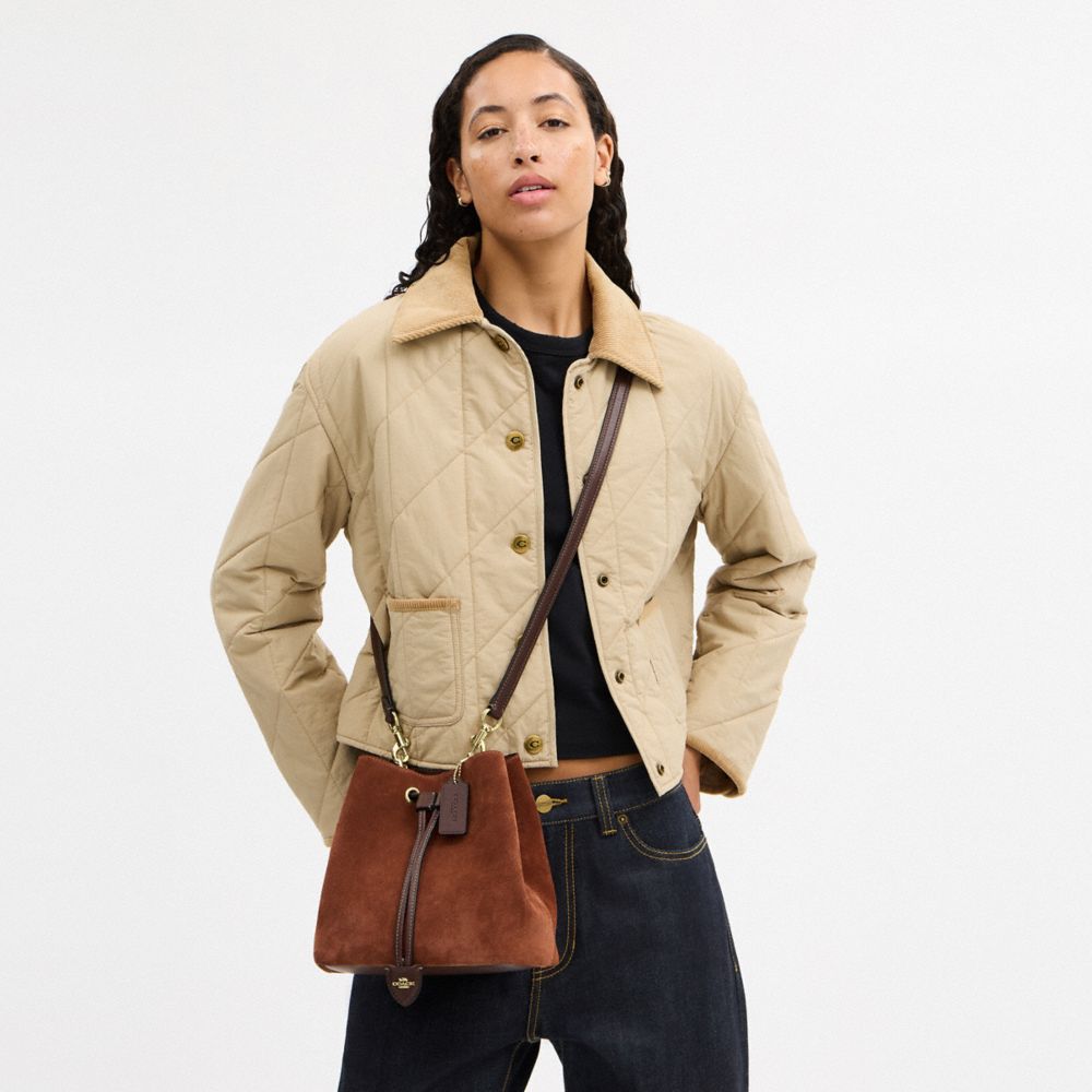 COACH®,Rowan Bucket Bag,Brown