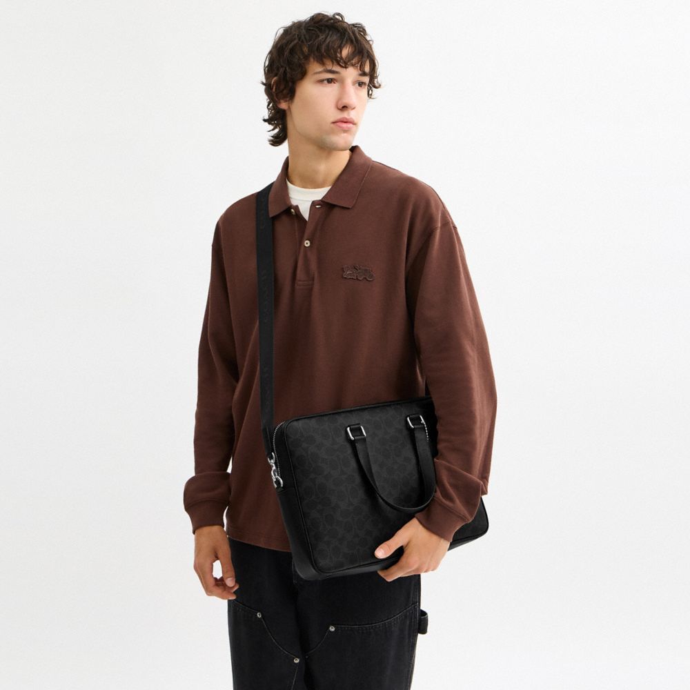 Мужские сумки Coach Caden Brief Bag In Signature Canvas — фото 5
