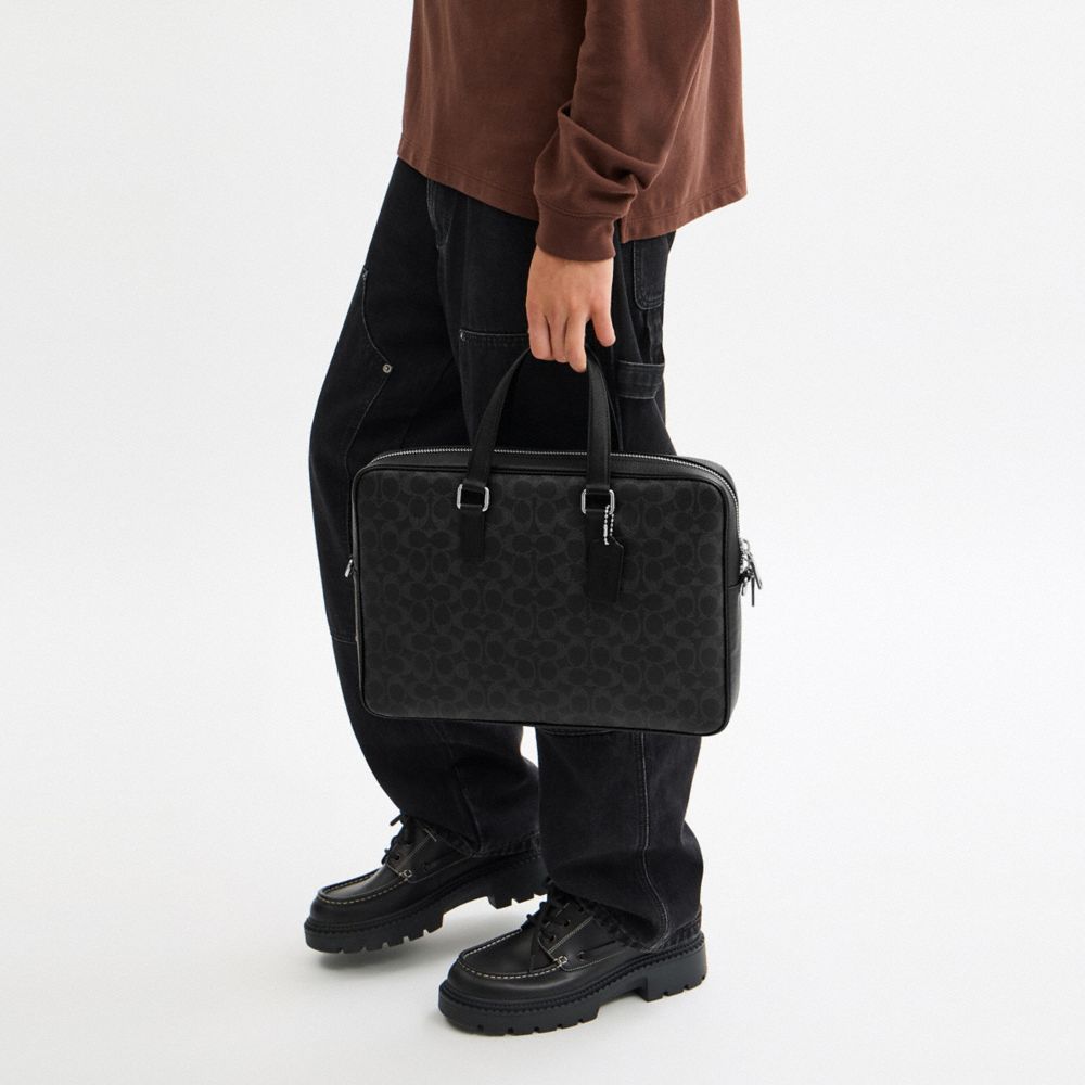 Мужские сумки Coach Caden Brief Bag In Signature Canvas — фото 6