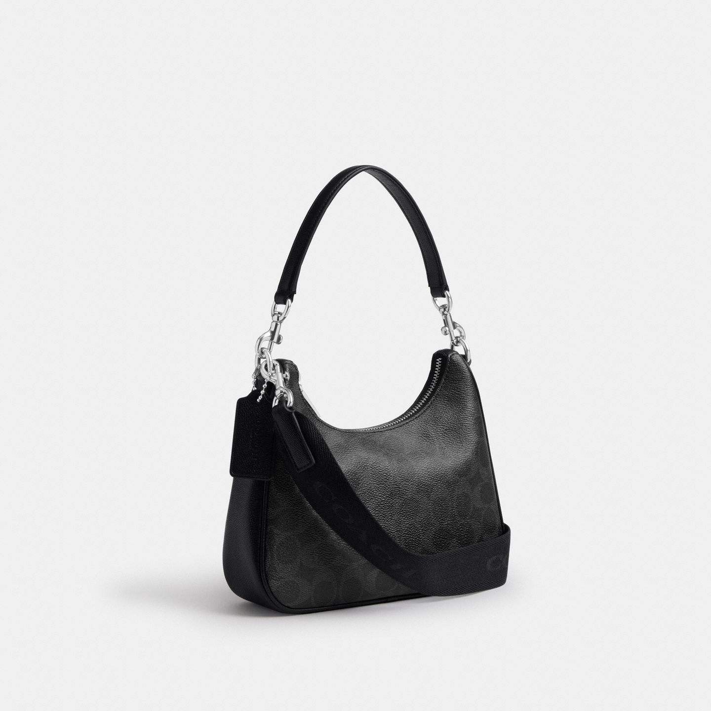 Мужская сумка Coach Nolan Hobo In Signature Canvas, цвет: Чёрный — фото 2