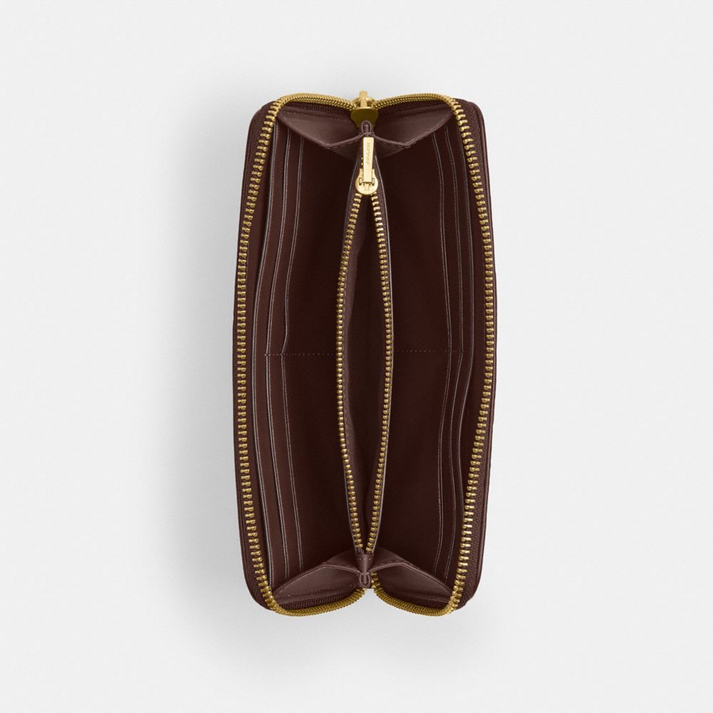 COACH®,Essential Slim Accordion Zip Wallet In Signature Jacquard,,Inside View,Top View