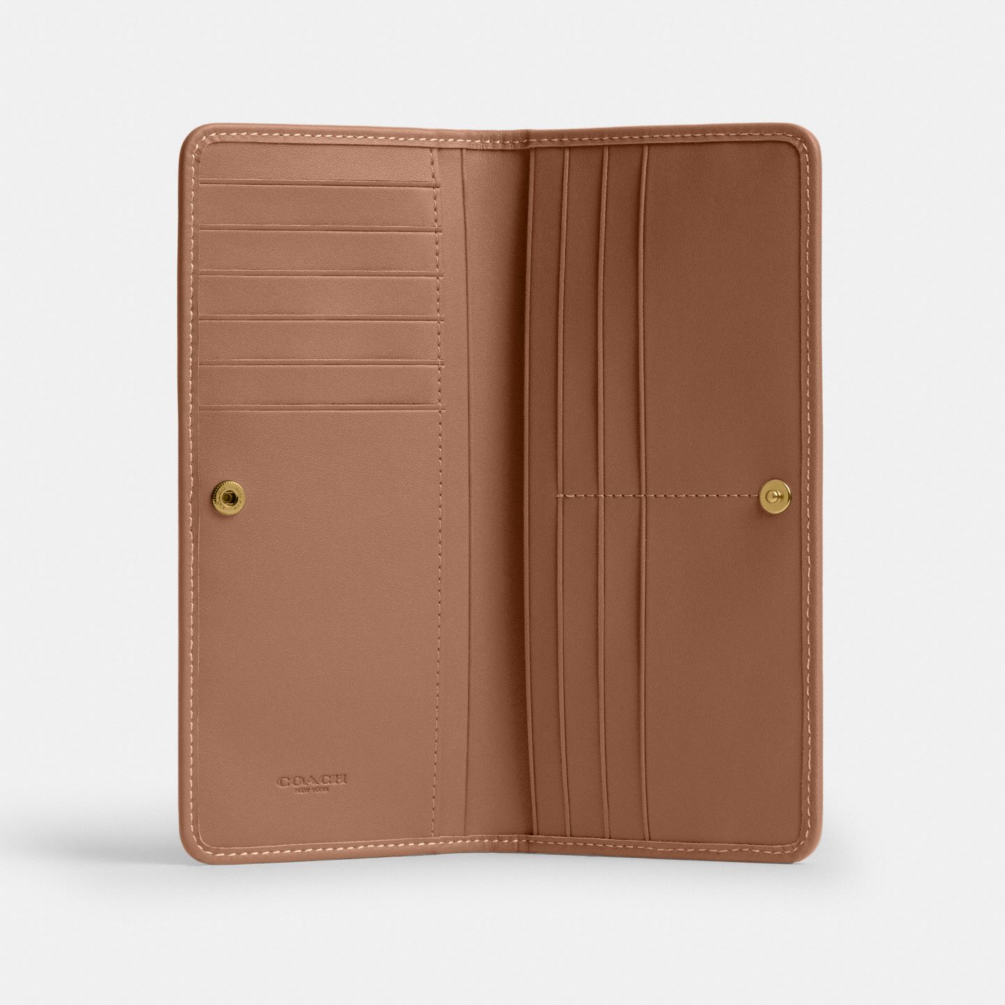 Женский кошелёк Coach Essential Slim Wallet In Crystal Signature Jacquard, цвет: Латунный / Серо-бежевый — фото 3