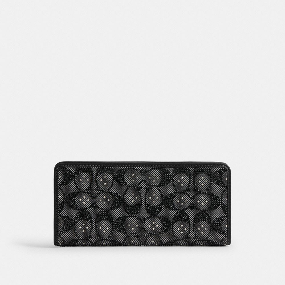 Coach Essential Slim Wallet In Crystal Signature Jacquard In Multi