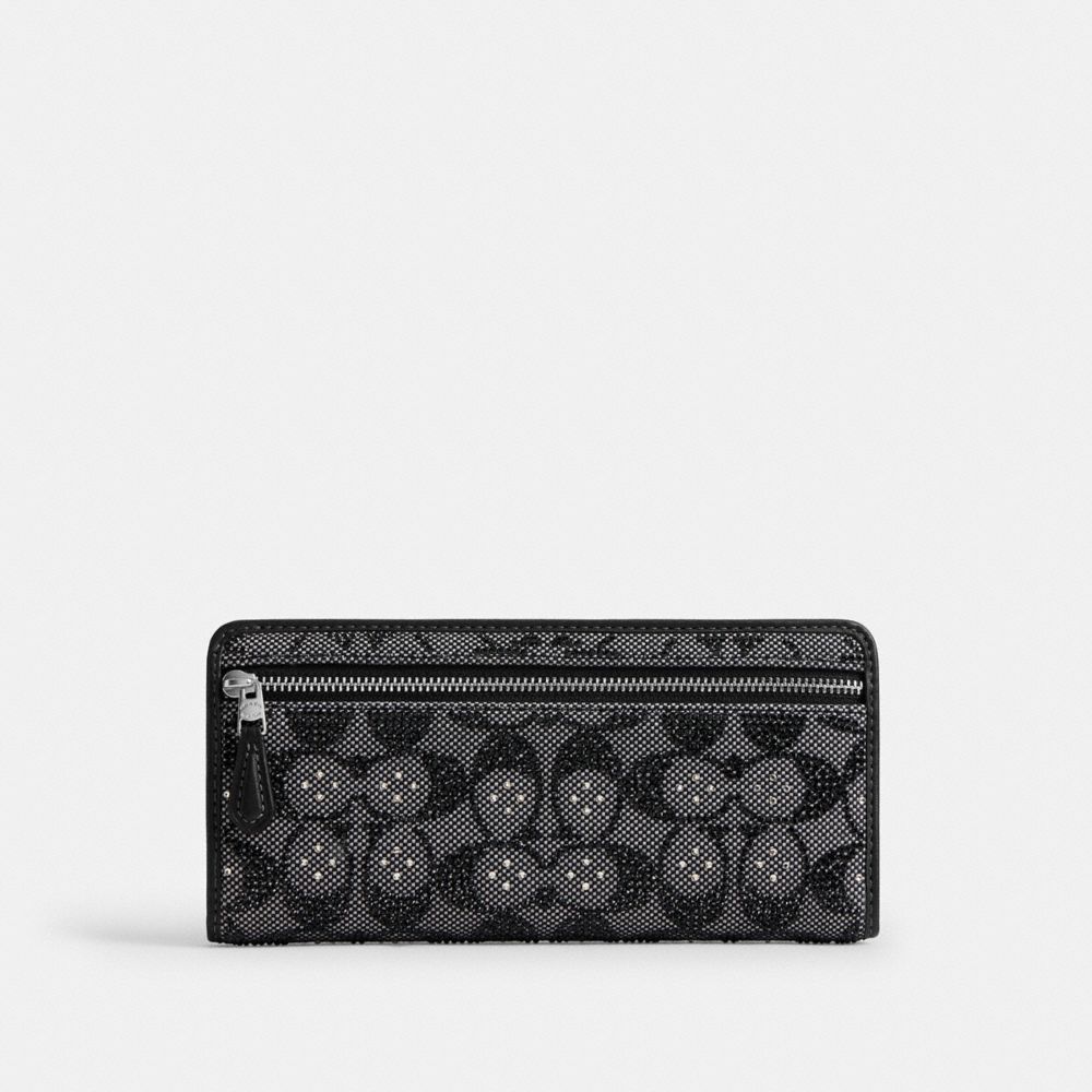 Coach Essential Slim Wallet In Crystal Signature Jacquard In Multi