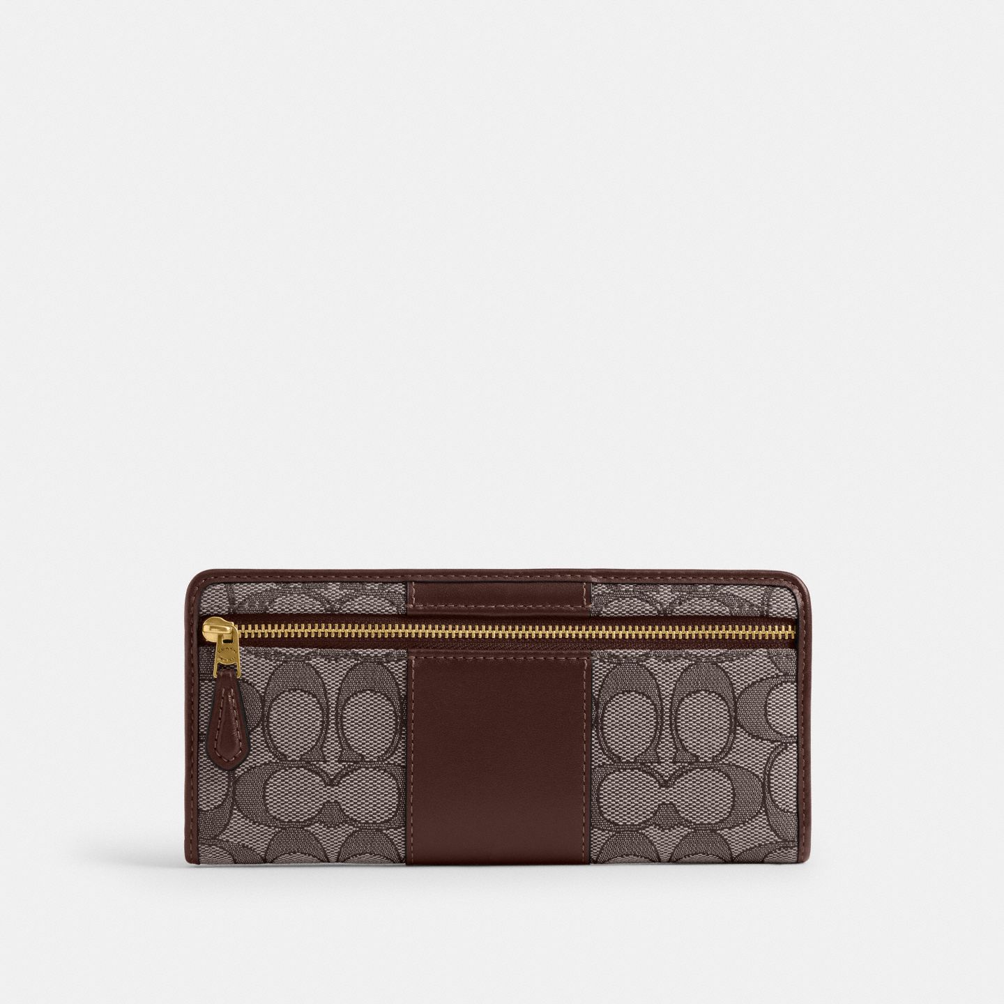 Женский кошелёк Coach Essential Slim Wallet In Signature Jacquard, цвет: Латунный / Кленовый — фото 2