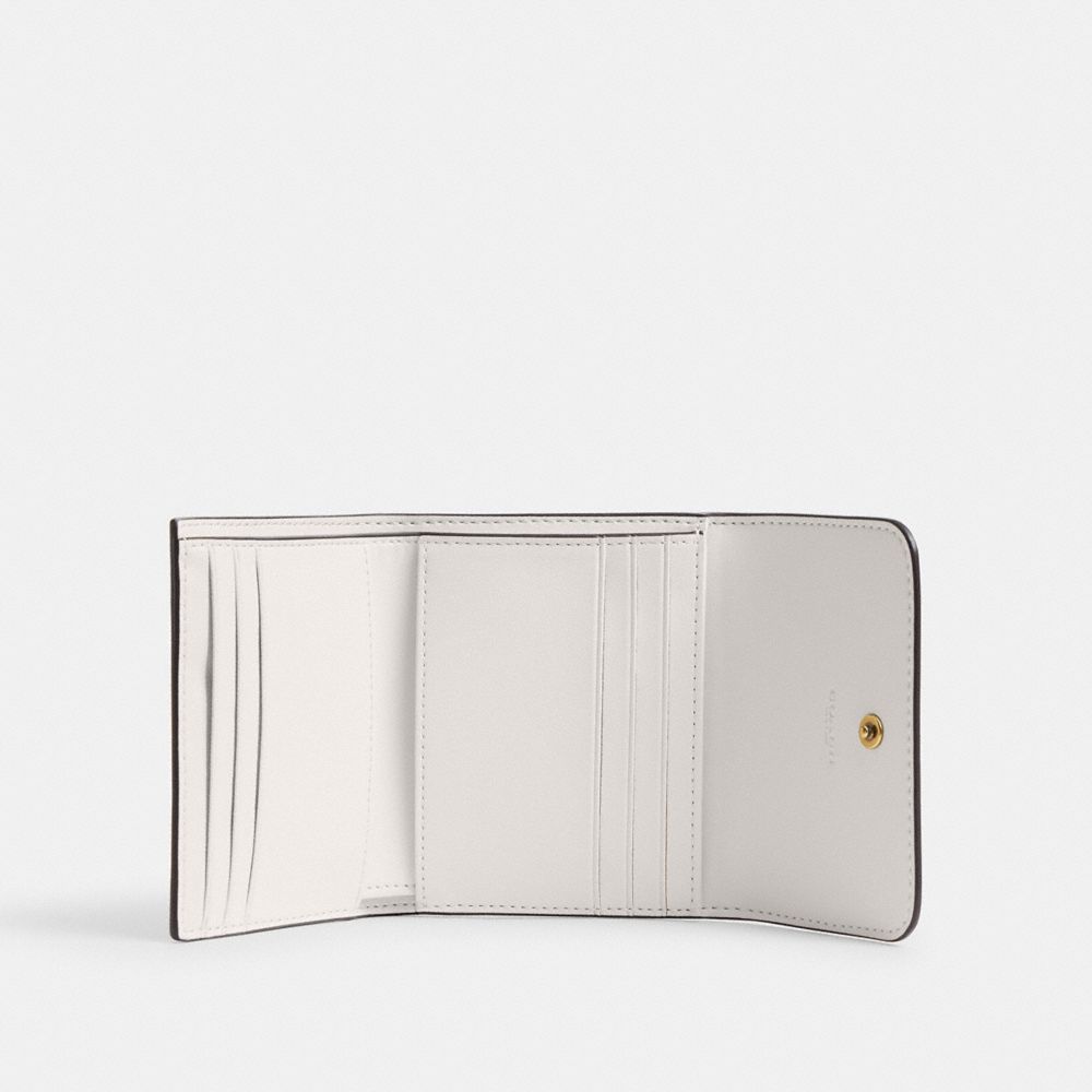 Coach Mila Small Flap Wallet With Sticker Print In White