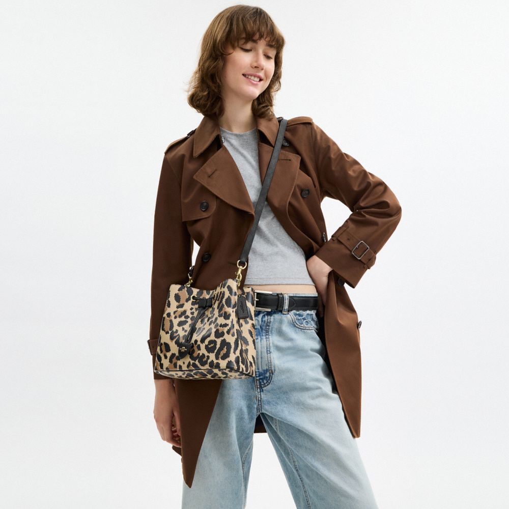 COACH®,Rowan Bucket Bag With Leopard Print,Multi Color