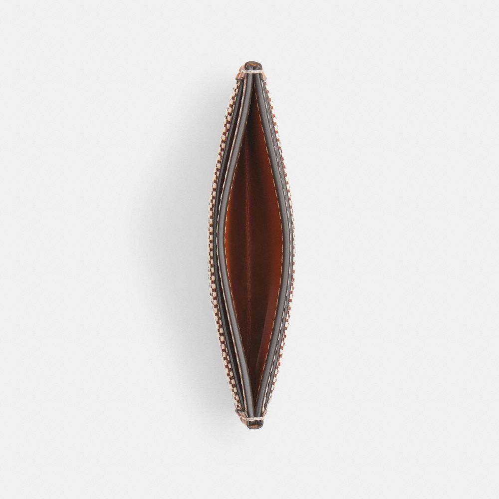Coach Essential Card Case In Crystal Signature Jacquard