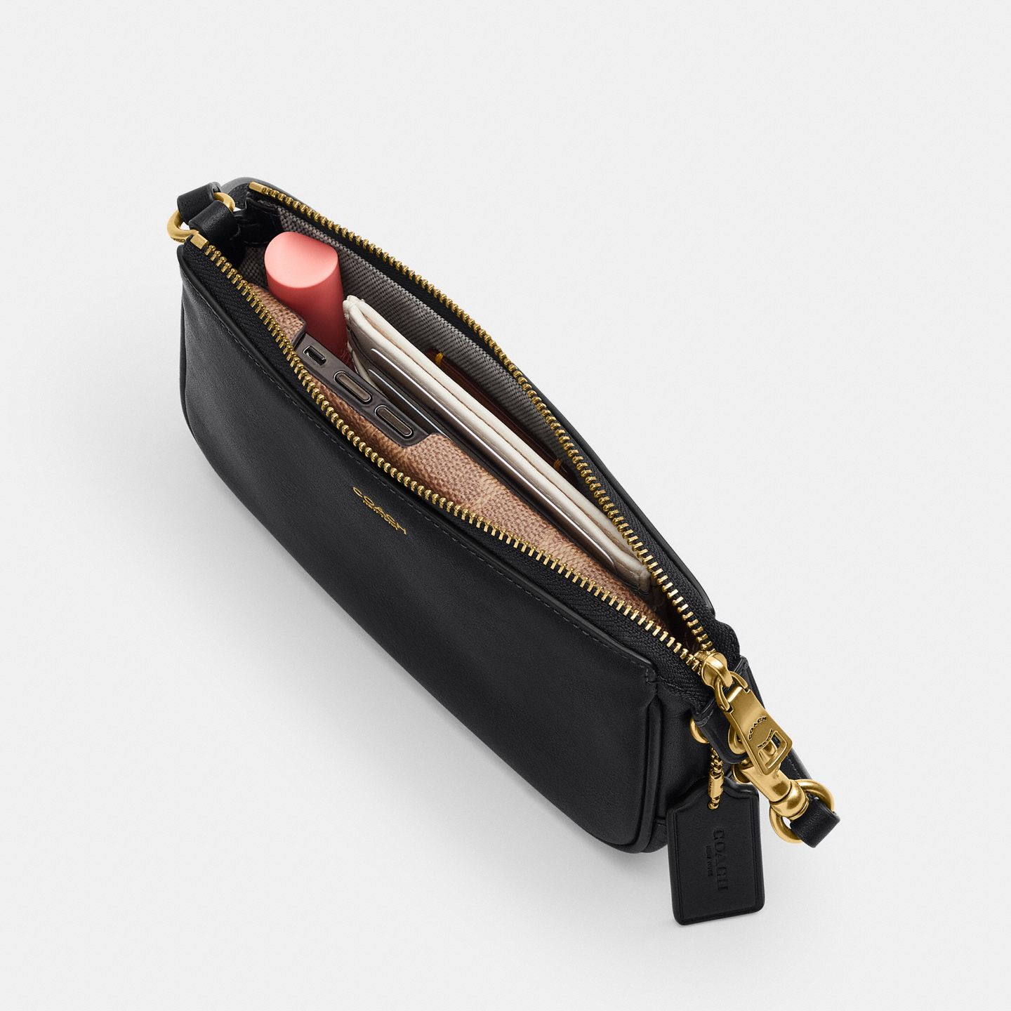 Женская сумка Coach Plaza Bag 18, цвет: Латунный / Чёрный — фото 3