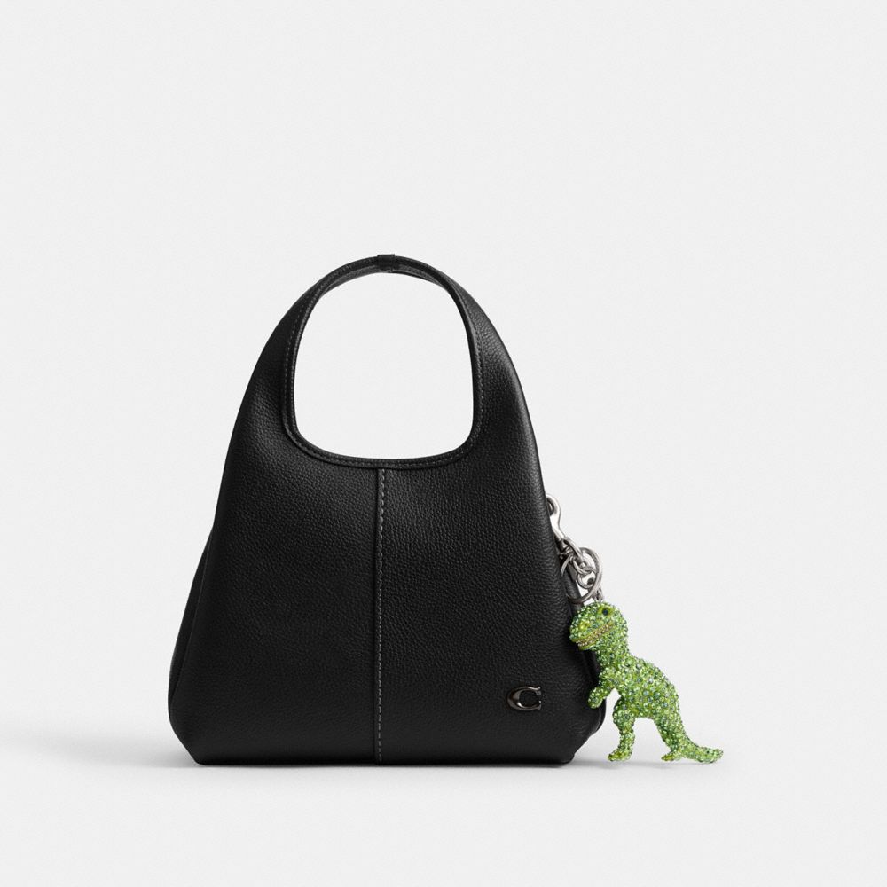 COACH®,Large Crystal Rexy Bag Charm,,Angle View