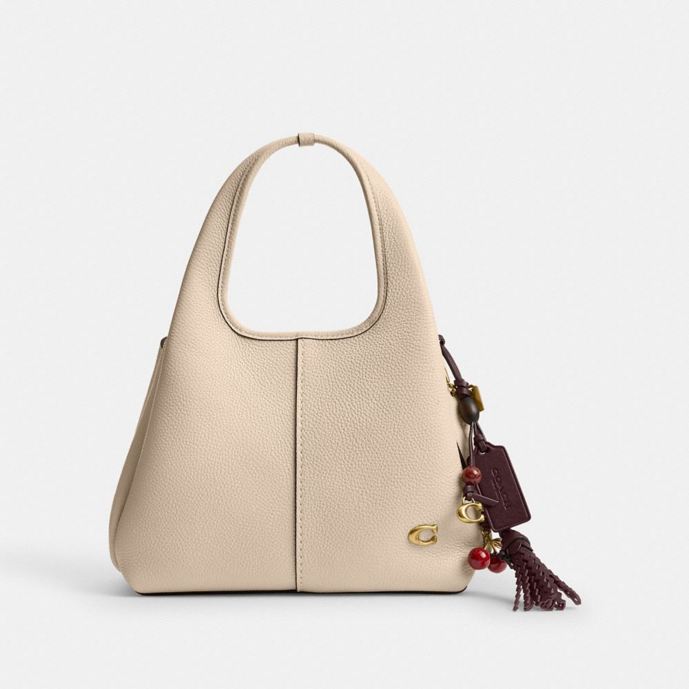 Coach Cherry Heritage Leather Bag Charm In Multi
