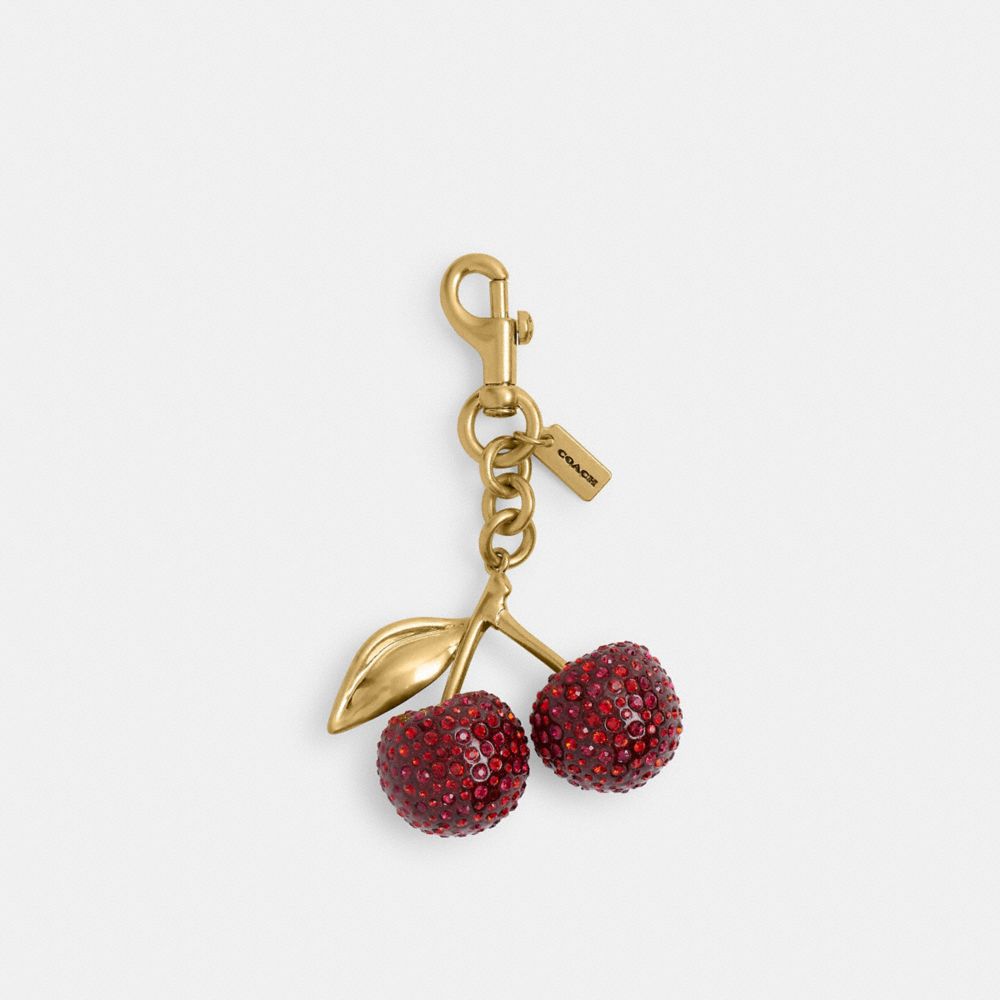 Coach Small Crystal Cherry Bag Charm In Multi
