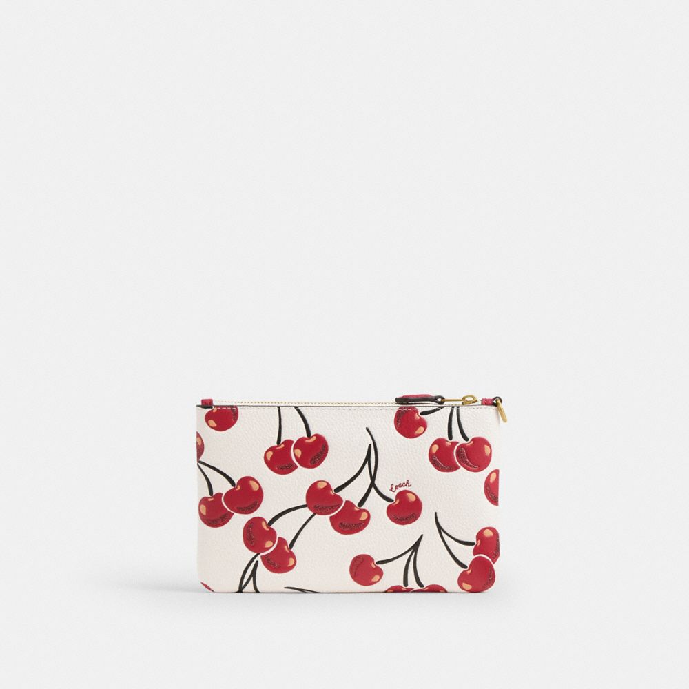COACH®,Boxed Essential Small Wristlet With Cherry Print,,Back View