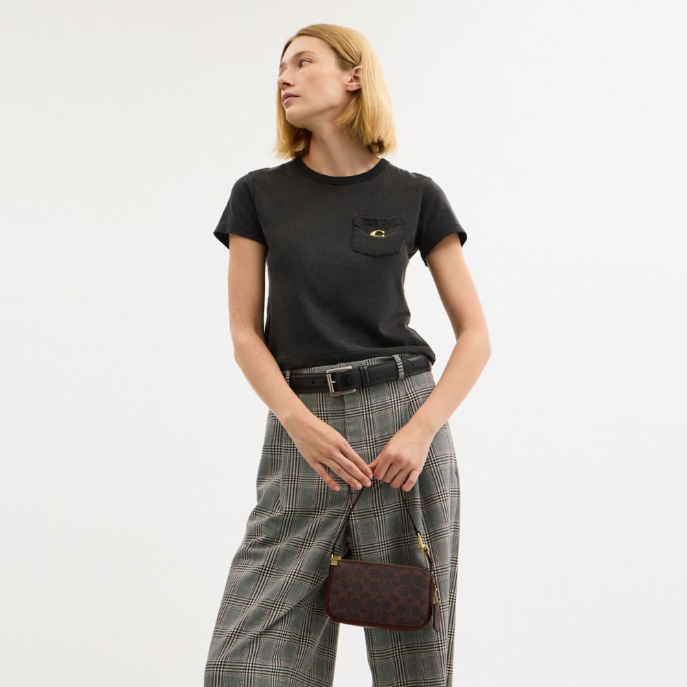 COACH®,Plaza Bag 18 In Signature Canvas,Canvas,Fabric,Leather,Calfskin Leather,Shoulder Bag,Logo,2 in 1,Lined,Compact,Bras...,Brown,Detail View