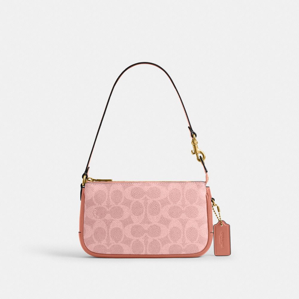 COACH®,Toile enduite,Laiton/Rose Melon,Front View