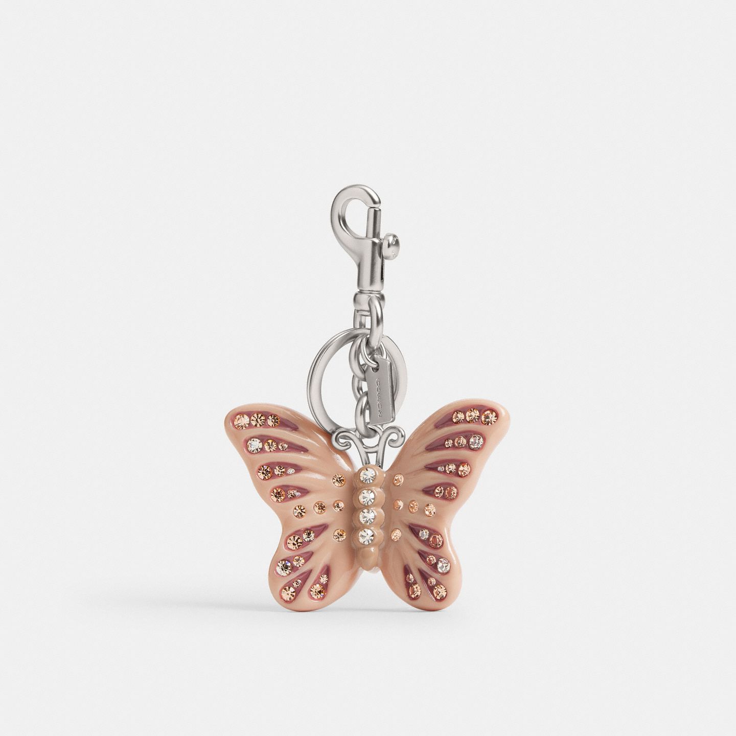 Женский брелок Coach Butterfly Bag Charm, цвет: Серебряный / Кремовый — фото 1