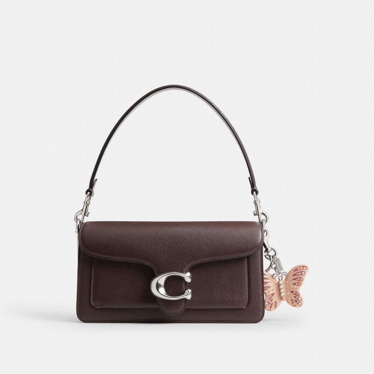 Женский брелок Coach Butterfly Bag Charm, цвет: Серебряный / Кремовый — фото 2