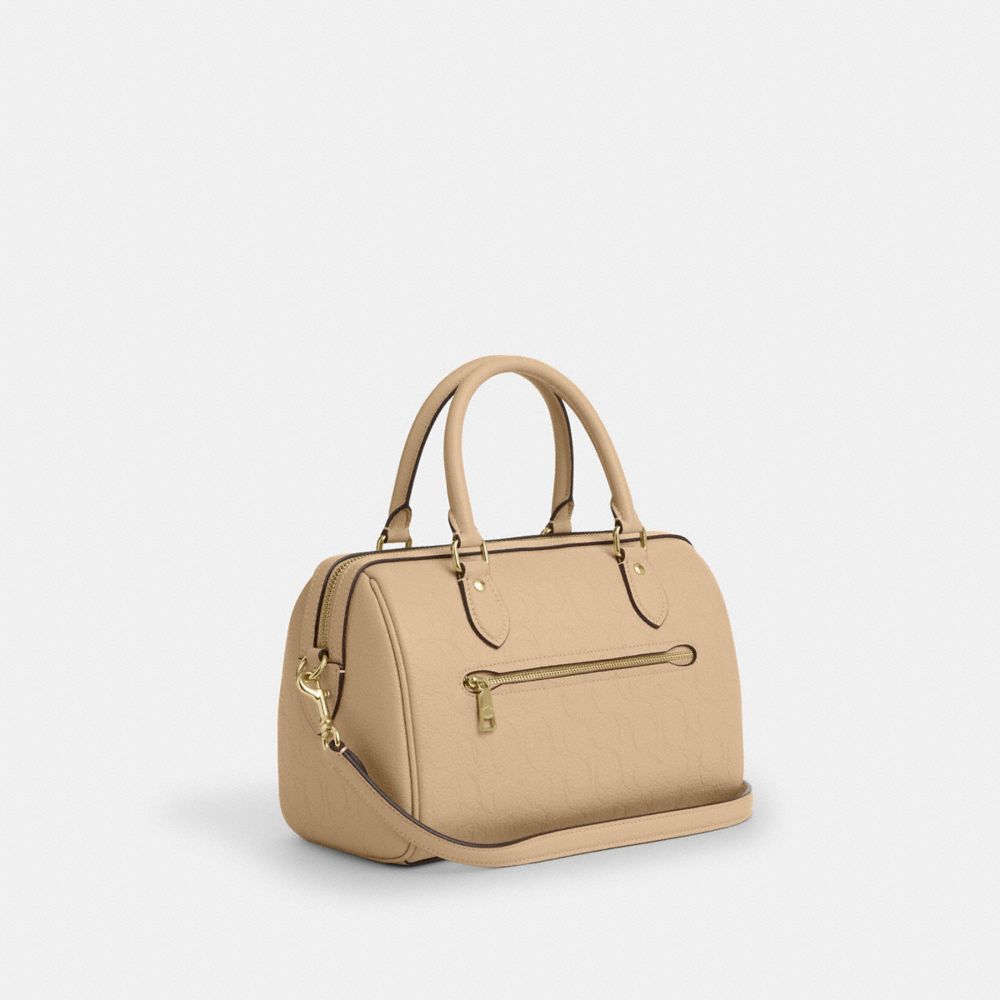 COACH®,Rowan Satchel Bag In Signature Leather,,Angle View