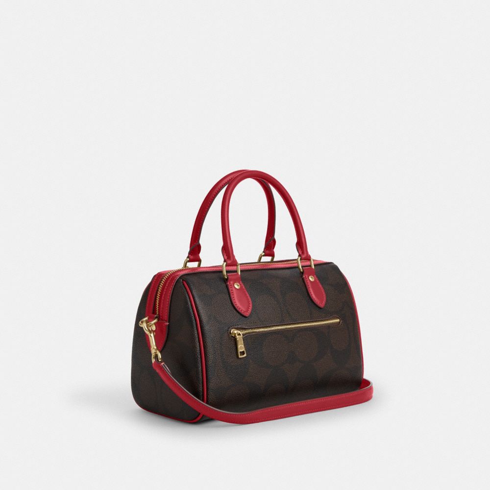 COACH®,Rowan Satchel Bag In Maxi Signature Canvas,,Angle View