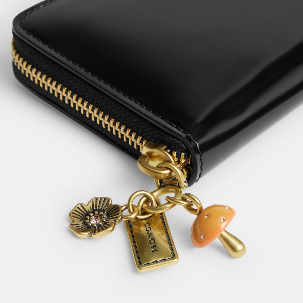 Coach Essential Slim Accordion Zip Wallet With Charms In Multi