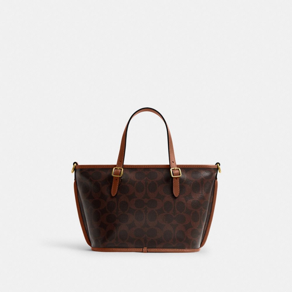 COACH®,Taxi Tote Bag 21 In Signature Canvas,,Back View