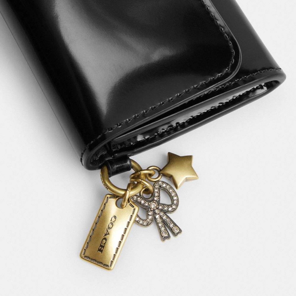 Coach Essential Flap Card Case With Charms In Multi