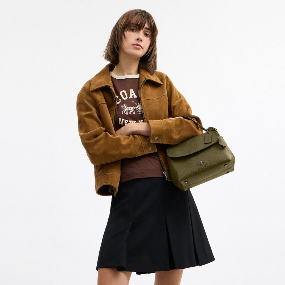 COACH®,Emory Top Handle Bag,Olive,Detail View