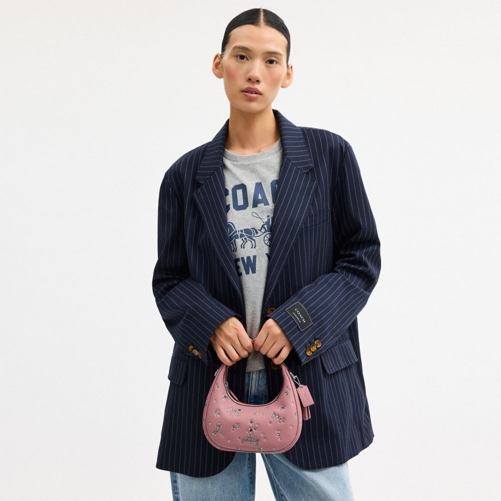 COACH®,Carmen Mini Crossbody Bag With Star Print,Blush,Detail View