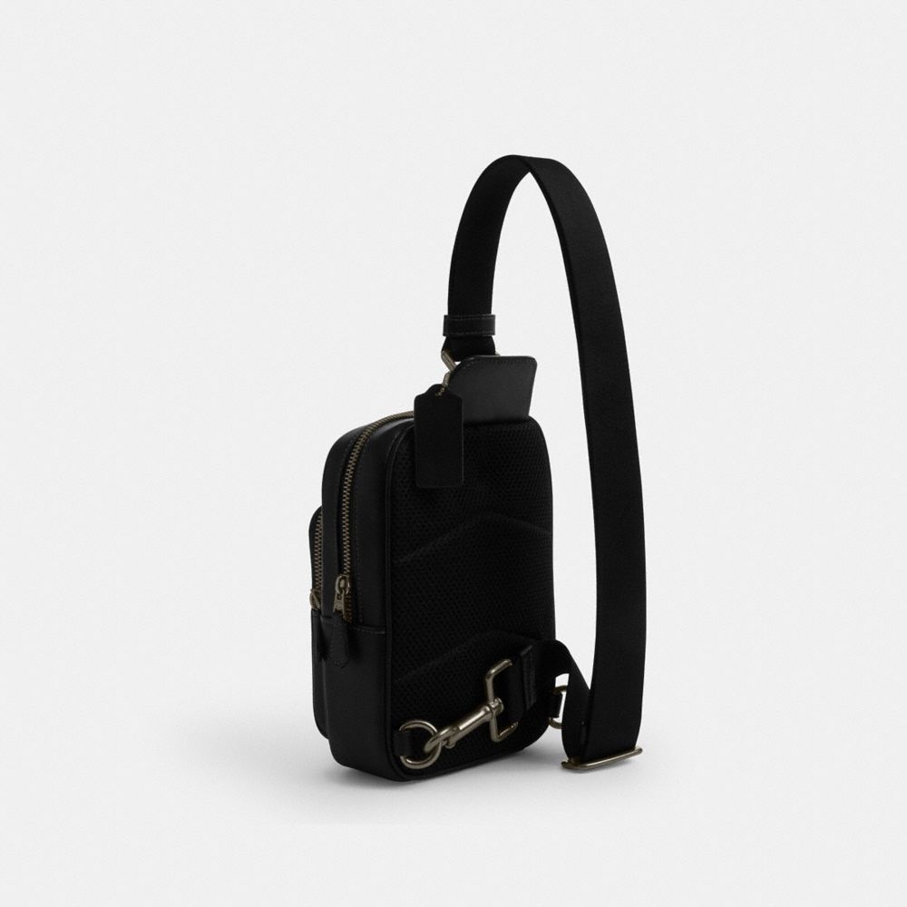 COACH®,レーサー スリング パック・ヴァーシティ グラフィック,斜め掛け&ボディバッグ,ｳｫﾙﾅｯﾄ ﾏﾙﾁ