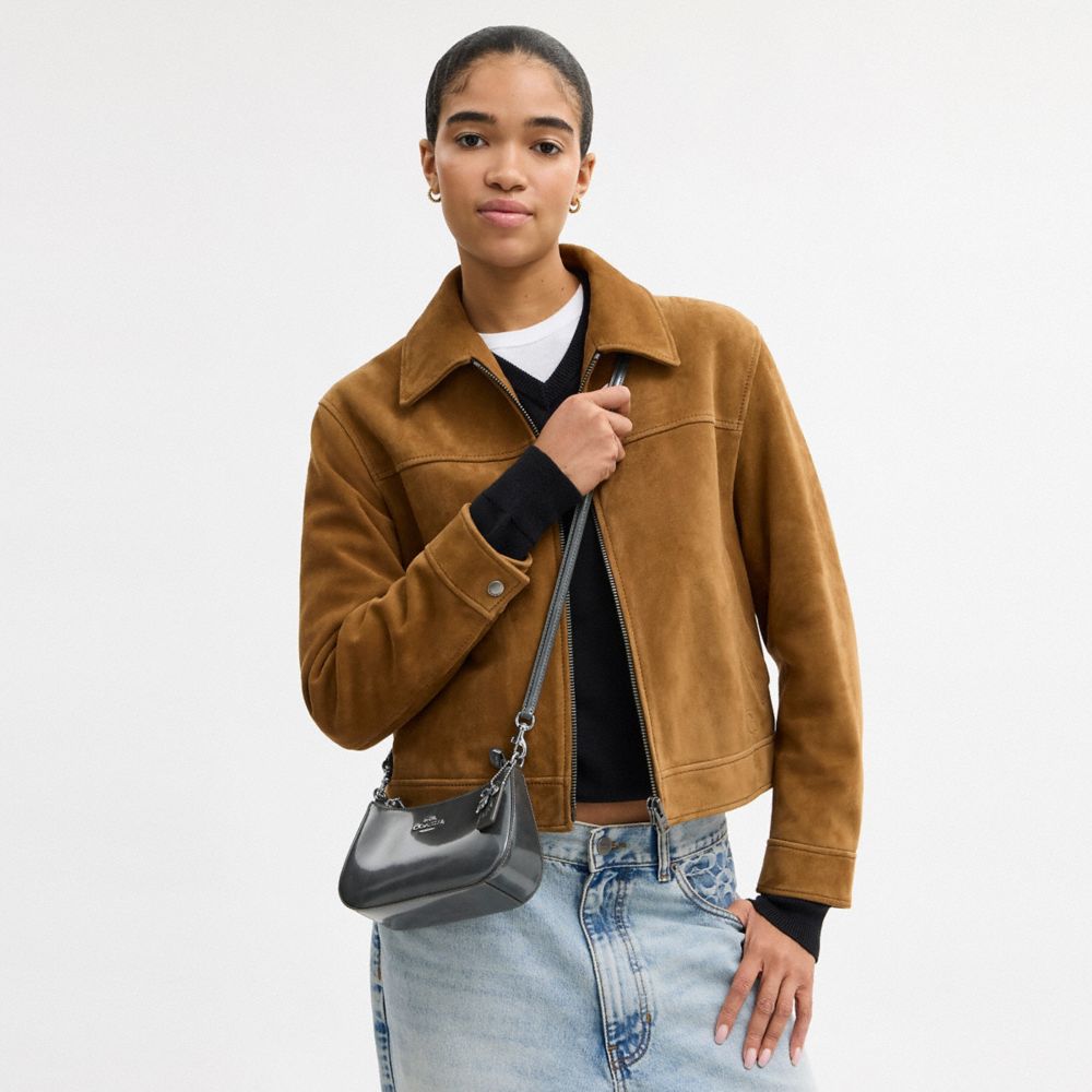 COACH®,Teri Mini Crossbody Bag,Gray