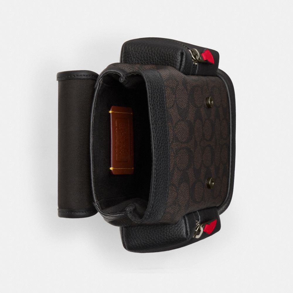 COACH®,Bronze/Noyer/Rouge Vif,Inside View,Top View