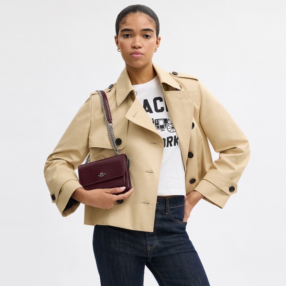 COACH®,Mini Klare Crossbody Bag,Maroon,Detail View